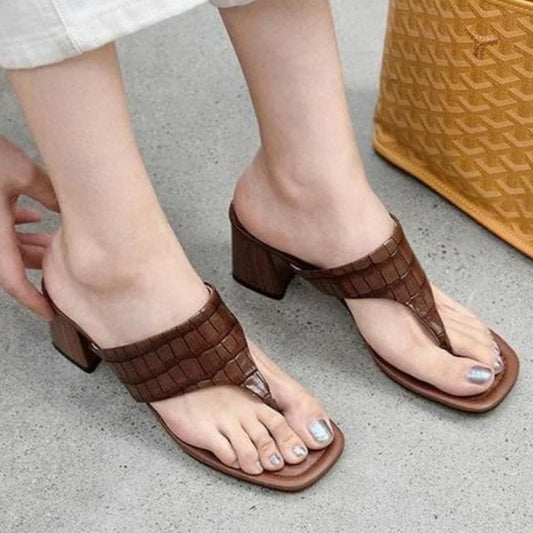 Croc Block Heels