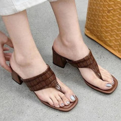 Croc Block Heels