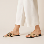 GOLD CRISSCROSS FLATS