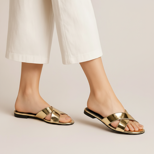 GOLD CRISSCROSS FLATS