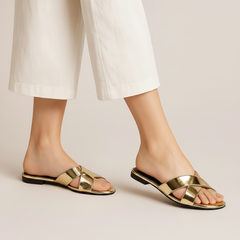 GOLD CRISSCROSS FLATS